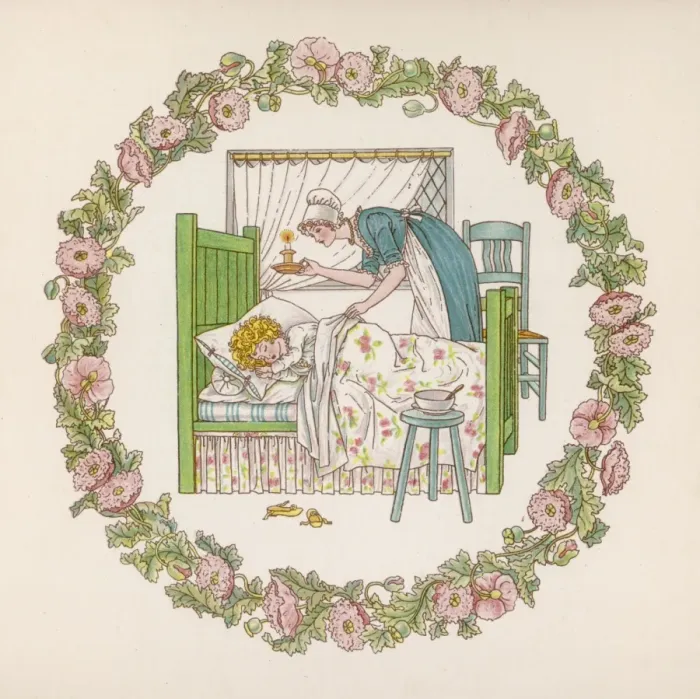 Framed Print : Girl Asleep in Bed 19C