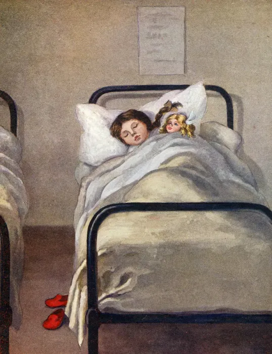 Framed Print : GIRL ASLEEP WITH DOLL Framed Print : GIRL ASLEEP WITH DOLL