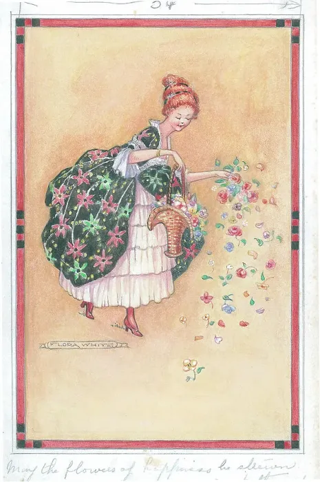 Framed Print : Girl with basket of flowers Framed Print : Girl with basket of flowers