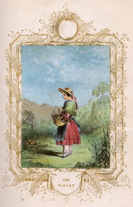 Framed Print : Girl with a basket of violets Framed Print : Girl with a basket of violets