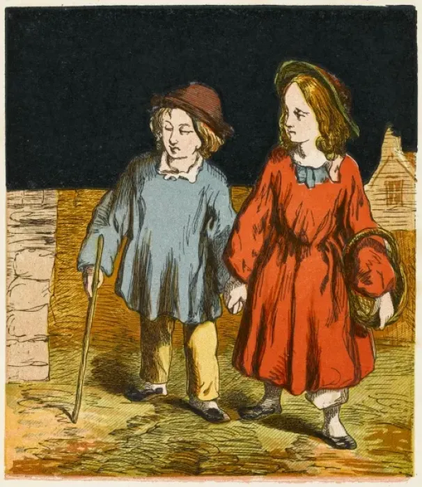 Framed Print : Girl & Blind Boy 1867 Framed Print : Girl & Blind Boy 1867