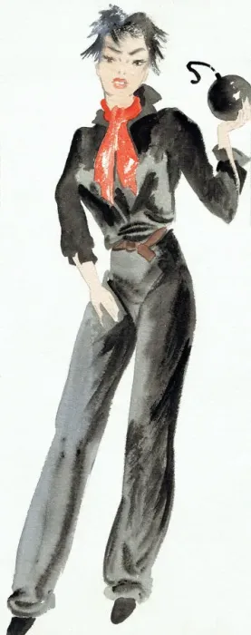 Framed Print : Girl with Bomb - Murrays Cabaret Club costume design Framed Print : Girl with Bomb - Murrays Cabaret Club costume design