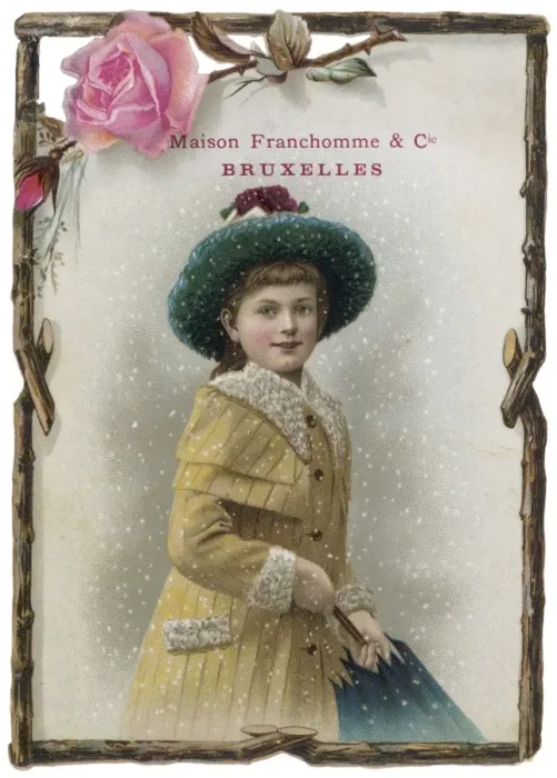 Framed Print : Girl with Brolly C1880