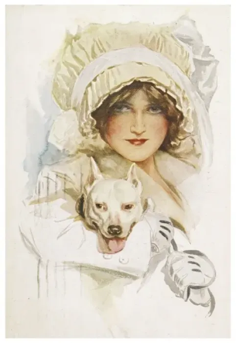 Framed Print : Girl with Bull Terrier Framed Print : Girl with Bull Terrier