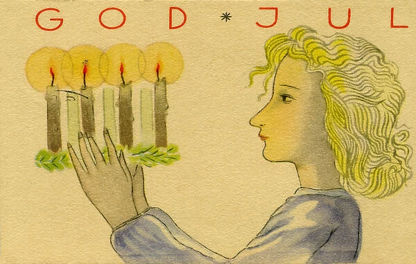 Girl with four candles