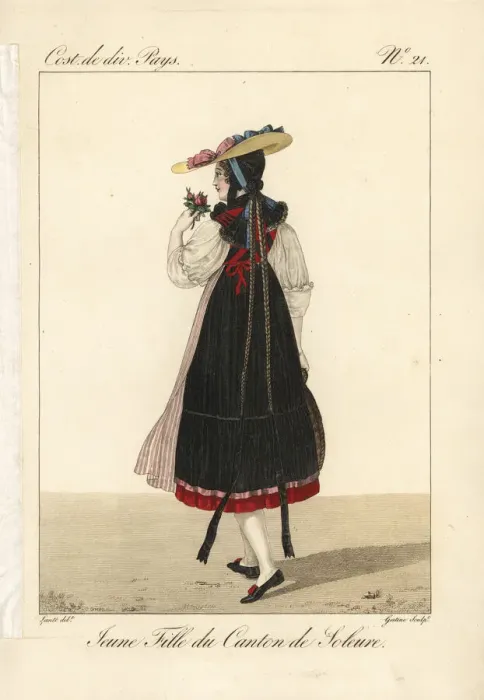 Framed Print : Girl of the Canton of Solothurn, Switzerland, 19th century Framed Print : Girl of the Canton of Solothurn, Switzerland, 19th century