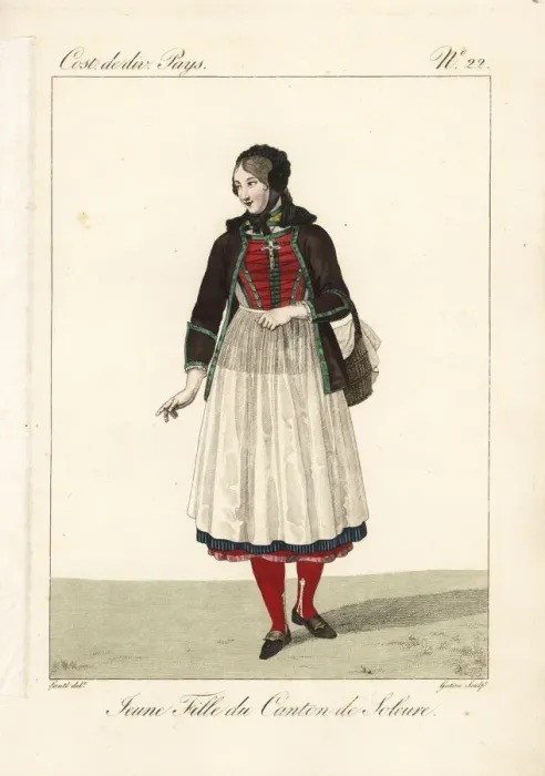 Framed Print : Girl of the Canton of Solothurn, Switzerland, 19th century Framed Print : Girl of the Canton of Solothurn, Switzerland, 19th century