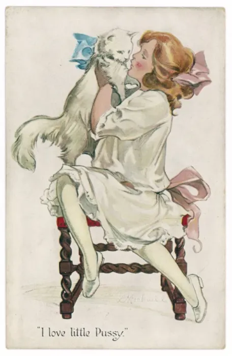 Framed Print : Girl and Cat Framed Print : Girl and Cat