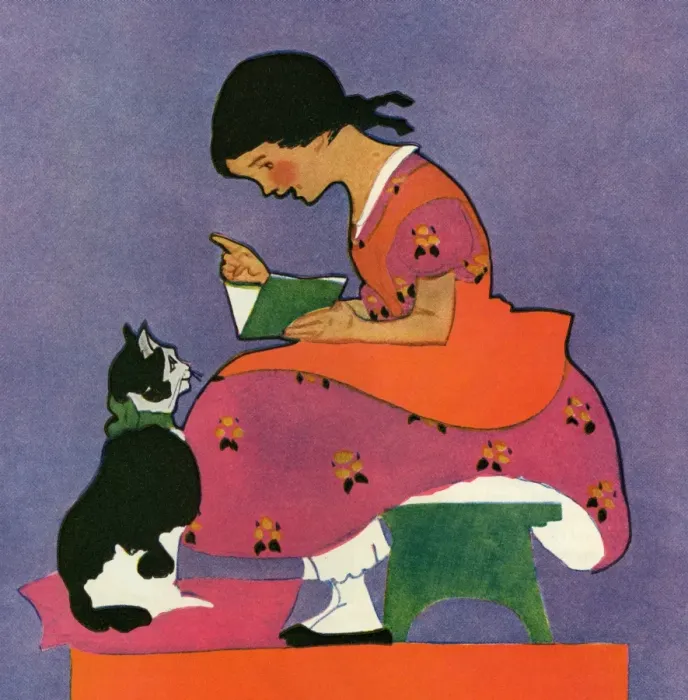 Framed Print : Girl and cat Framed Print : Girl and cat