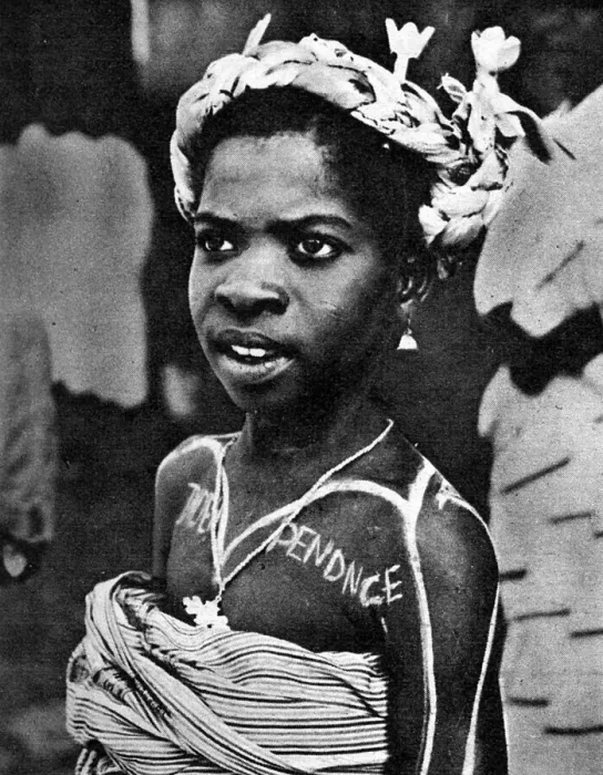 Framed Print : Girl celebrates Ghanaian independence, 1957