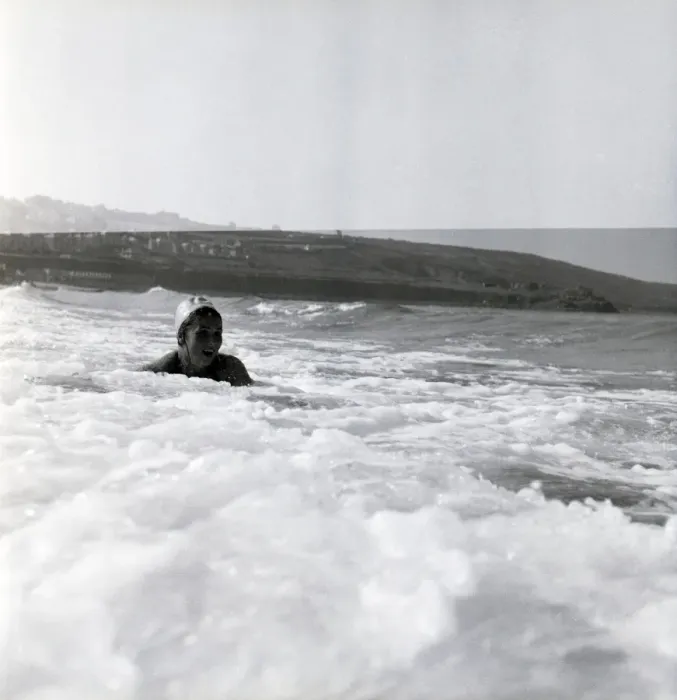 Framed Print : Girl in the Cornish surf Framed Print : Girl in the Cornish surf