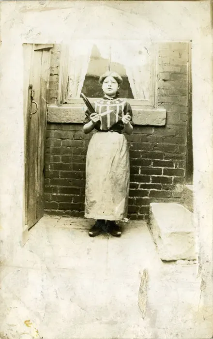 Framed Print : Mill Girl with Cotton Shuttle Framed Print : Mill Girl with Cotton Shuttle