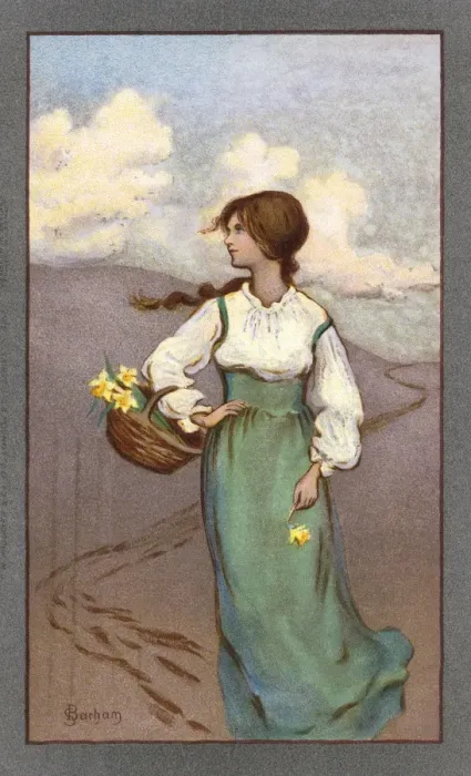 Framed Print : Girl and Daffodils Framed Print : Girl and Daffodils