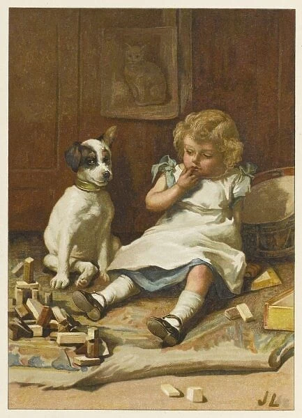 Girl with Dog  /  J Lawson