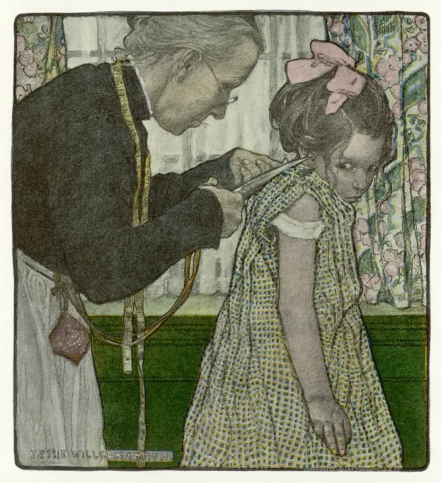 Framed Print : Girl at Dressmaker s Framed Print : Girl at Dressmaker s