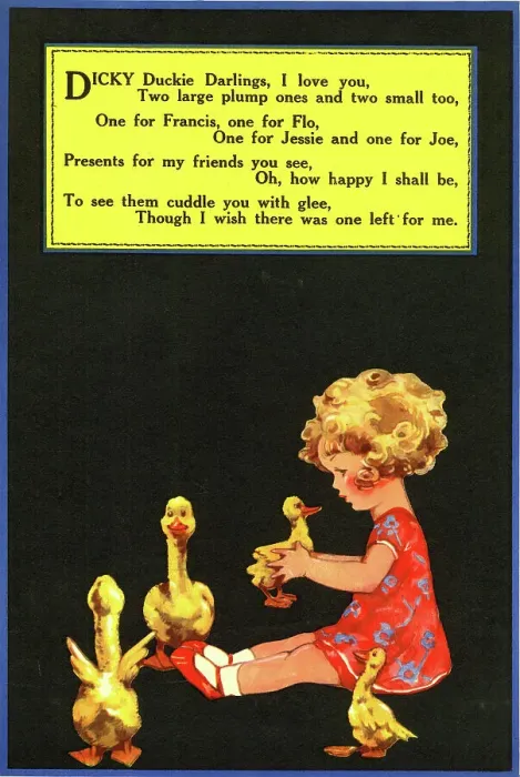 Framed Print : Girl and four ducks Framed Print : Girl and four ducks
