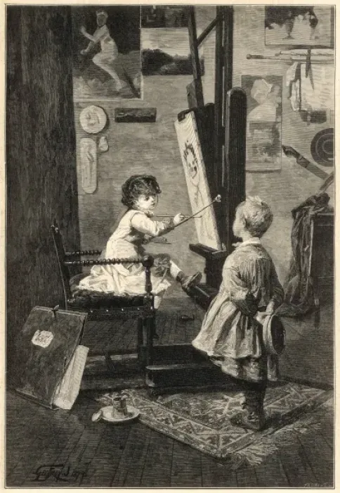 Framed Print : Girl at easel Framed Print : Girl at easel