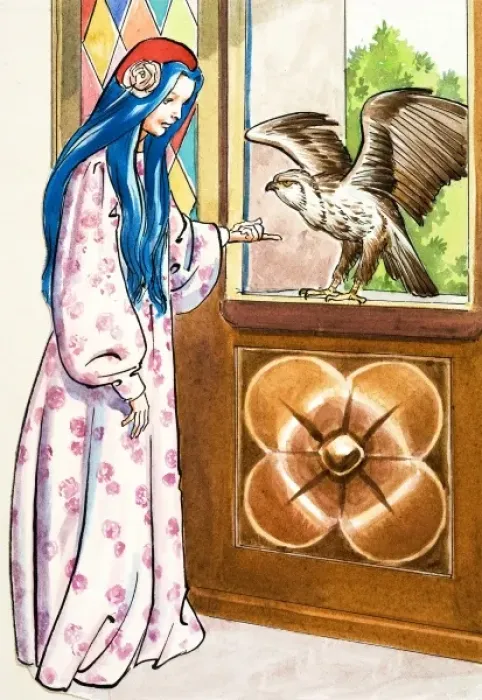 Framed Print : Girl with falcon Framed Print : Girl with falcon