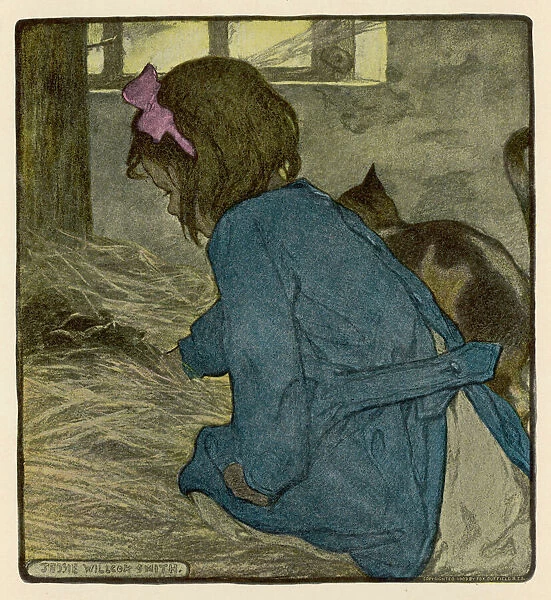 Girl Finds Kittens 1905