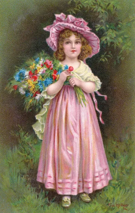 Framed Print : Girl with Flowers Framed Print : Girl with Flowers
