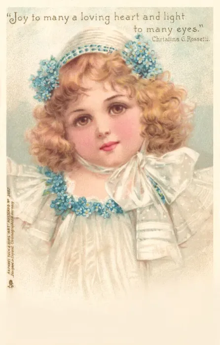 Framed Print : Girl with forget-me-nots Framed Print : Girl with forget-me-nots