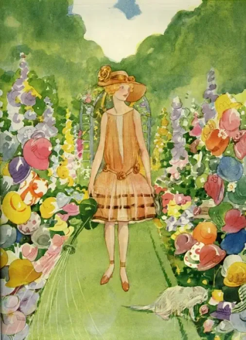 Framed Print : Girl in a garden Framed Print : Girl in a garden
