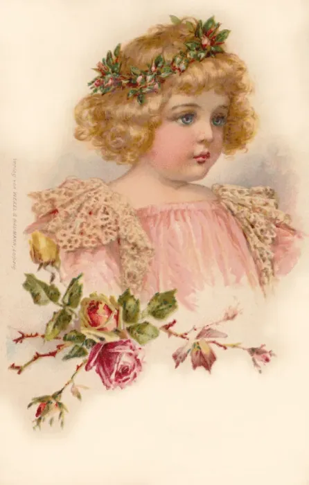 Framed Print : Girl with a garland Framed Print : Girl with a garland