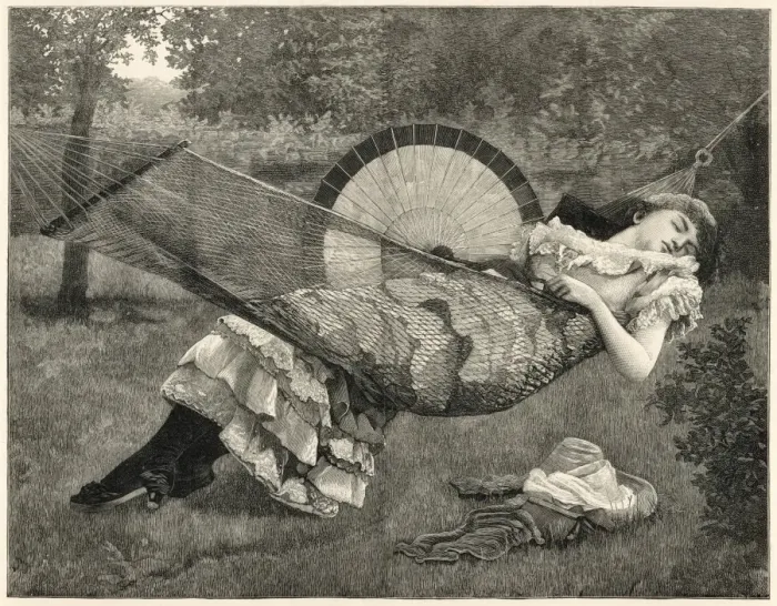 Framed Print : Girl in Hammock 1885 Framed Print : Girl in Hammock 1885