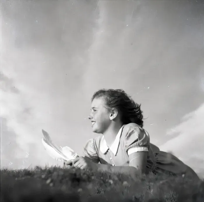 Framed Print : Girl on a hillside Framed Print : Girl on a hillside