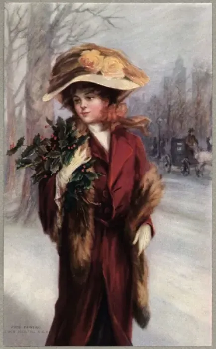 Framed Print : Girl and Holly Framed Print : Girl and Holly