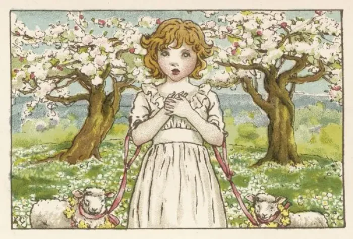 Framed Print : Girl with Lambs 1900 Framed Print : Girl with Lambs 1900