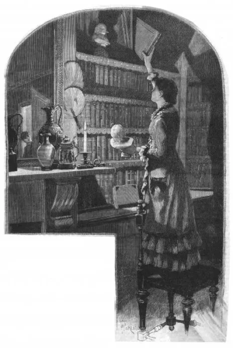 Framed Print : Girl in Library C. 1880 Framed Print : Girl in Library C. 1880