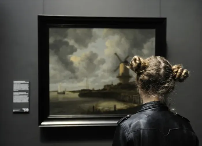 Framed Print : Girl looking at The Windmill at Wijk bij Duurstede 1670, by Framed Print : Girl looking at The Windmill at Wijk bij Duurstede 1670, by