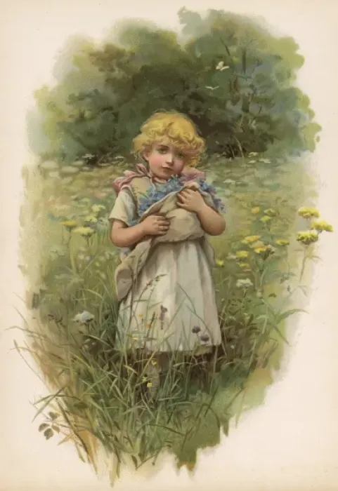Framed Print : Girl in Meadow 1887 Framed Print : Girl in Meadow 1887