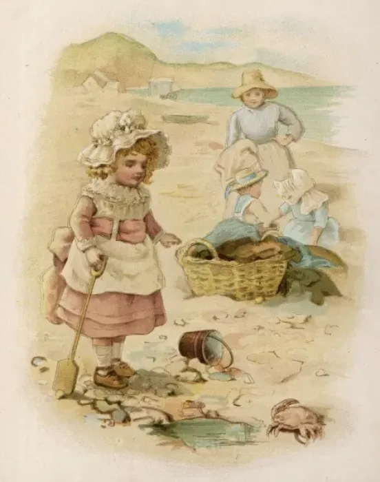 Framed Print : Girl Meets Crab Framed Print : Girl Meets Crab