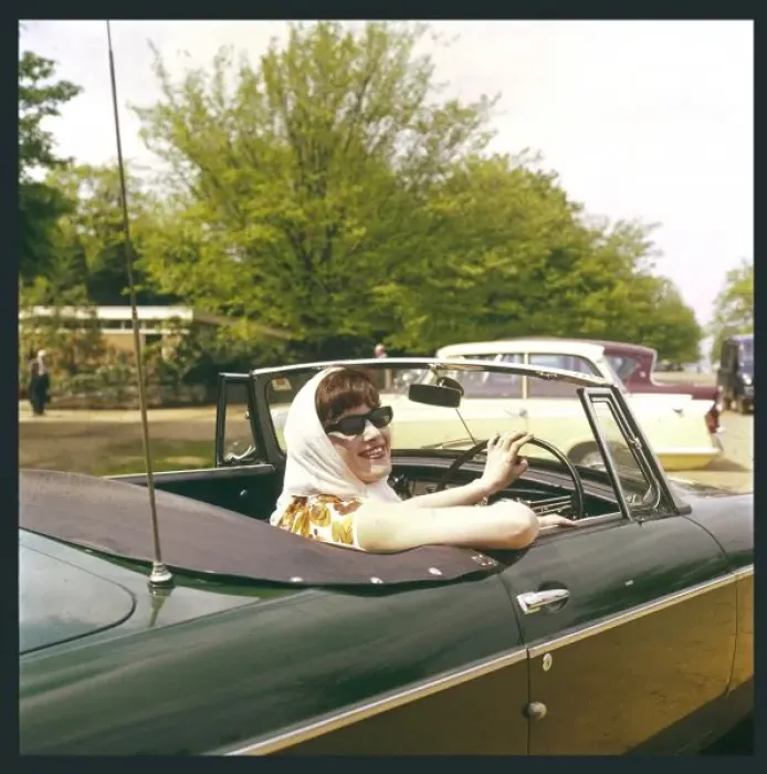 Framed Print : Girl in Mgb 1960S Framed Print : Girl in Mgb 1960S