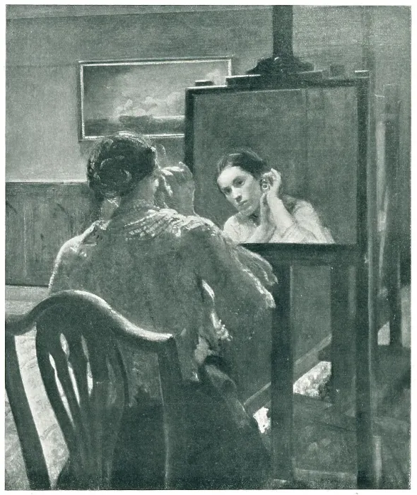 Framed Print : Girl At Her Mirror Framed Print : Girl At Her Mirror