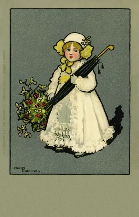 Framed Print : Girl with mistletoe Framed Print : Girl with mistletoe