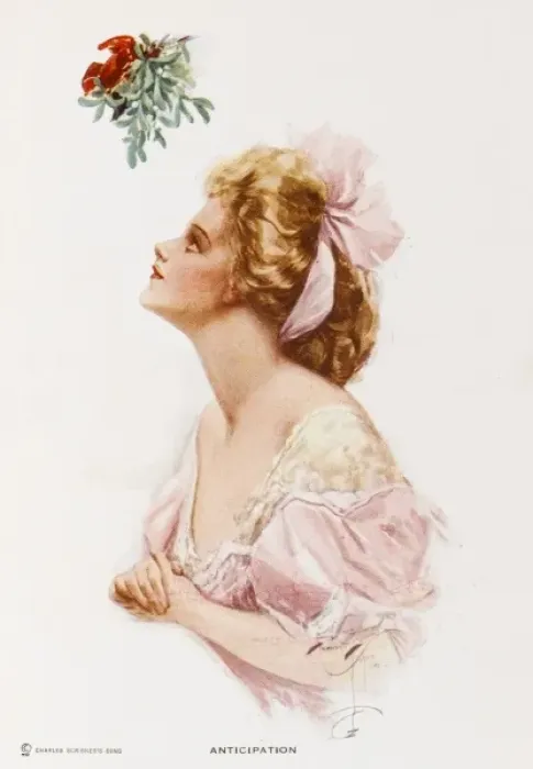 Framed Print : Girl & Mistletoe Framed Print : Girl & Mistletoe
