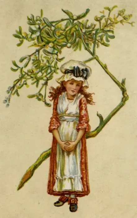 Framed Print : Girl & Mistletoe Framed Print : Girl & Mistletoe