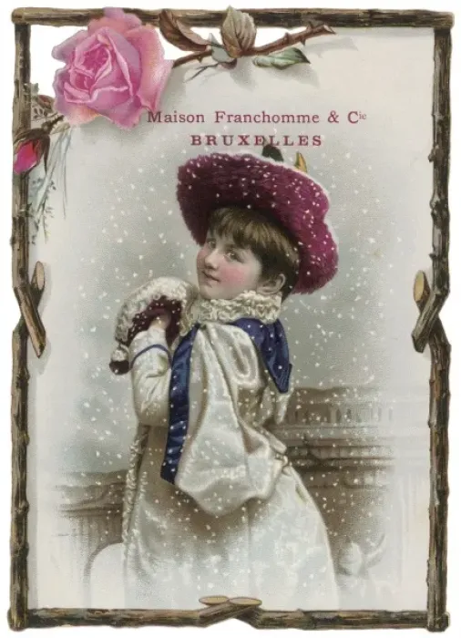 Framed Print : Girl with Muff C1880 Framed Print : Girl with Muff C1880