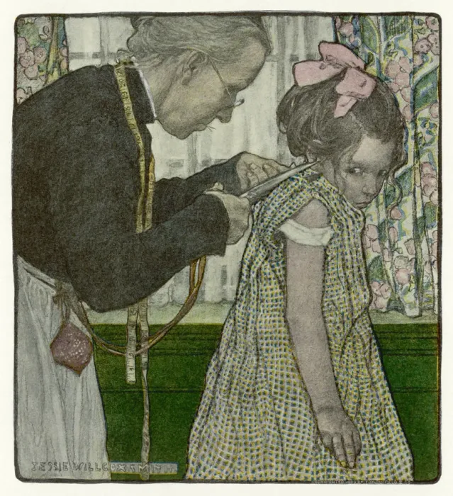 Framed Print : GIRL WITH NEW DRESS 1905 Framed Print : GIRL WITH NEW DRESS 1905