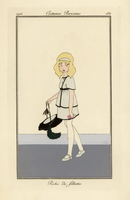 Framed Print : Girl in pale blue outfit with black borders Framed Print : Girl in pale blue outfit with black borders