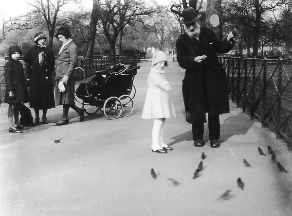 Girl in Park  /  Birds 1920S