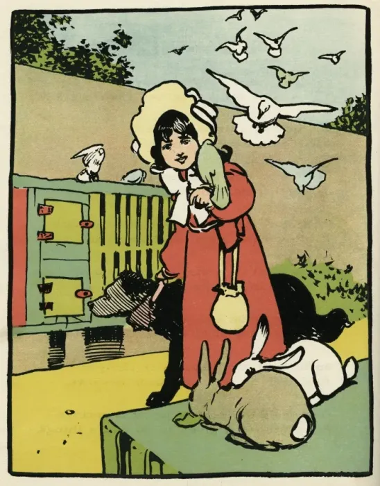 Framed Print : Girl with Pets Framed Print : Girl with Pets