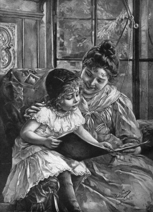Framed Print : Girl and Picturebook Framed Print : Girl and Picturebook