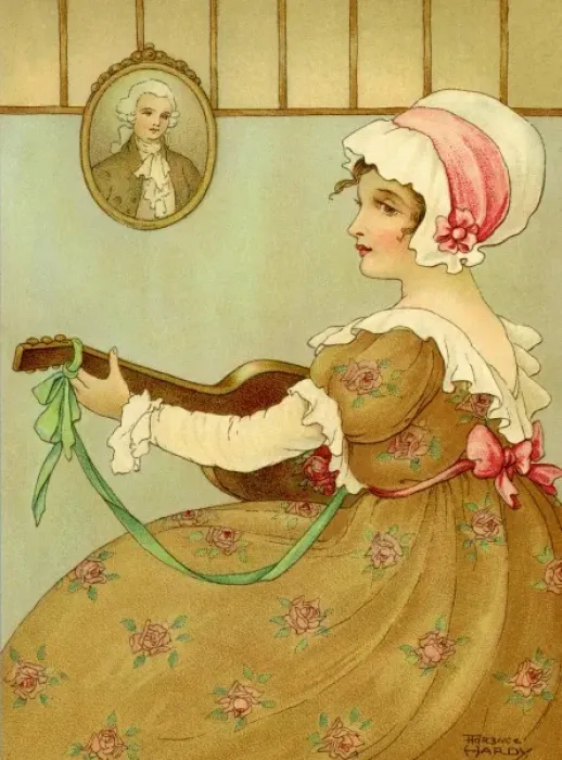 Framed Print : Girl plays a guitar by Florence Hardy Framed Print : Girl plays a guitar by Florence Hardy