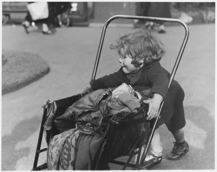 Framed Print : Girl with Pushchair Framed Print : Girl with Pushchair