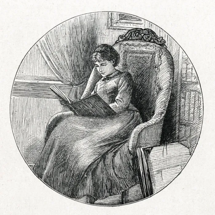Framed Print : GIRL READING A BOOK