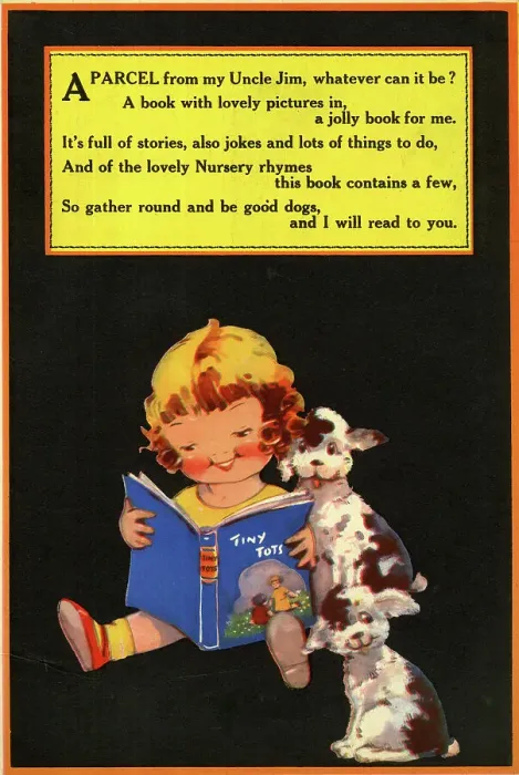 Framed Print : Girl reading a book with two dogs Framed Print : Girl reading a book with two dogs
